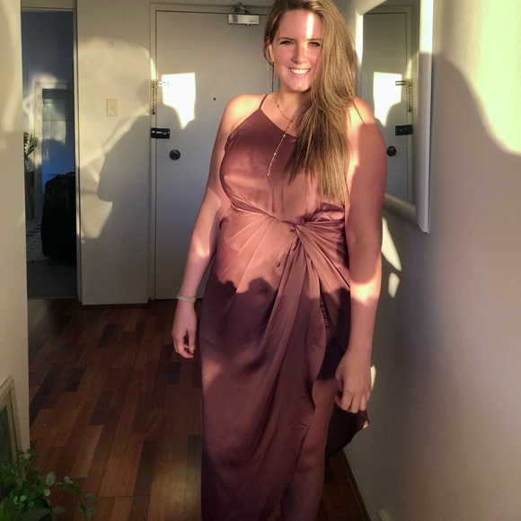 Sheike Dusty Rose Asymmetrical Dress - Picture 4 of 6